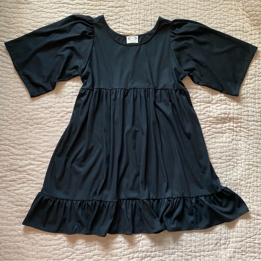 Joyfolie Black Ribbed Dress